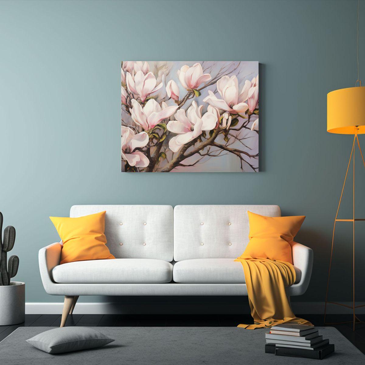 Pintura Abstracta De Magnolias En óleo De Alta Calidad 30x20cm-2