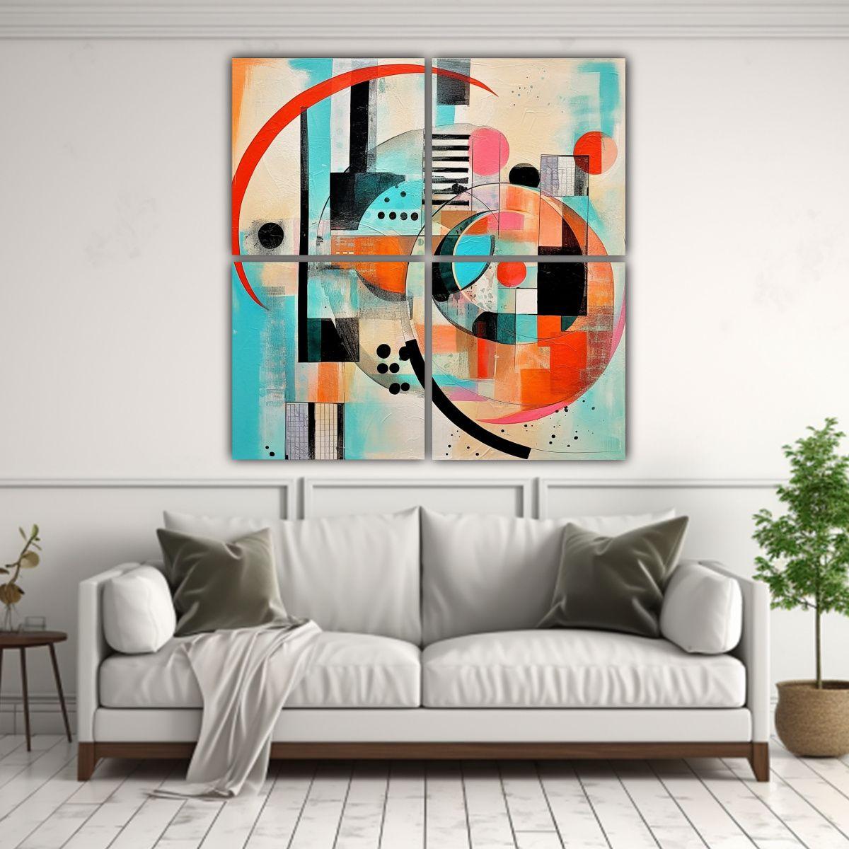 Pinturas Abstractas Modernas De Arte Con 140x140 Cm-2