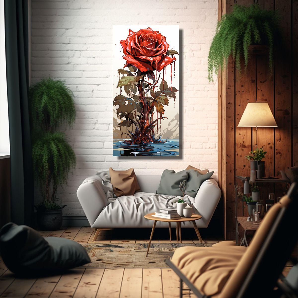 Cuadro En Bastidor Hermoso Combinación Rosa 80x160cm-2