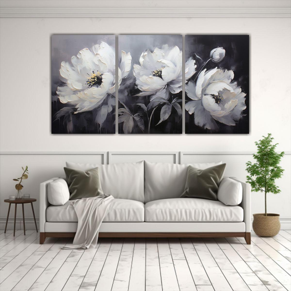 Pintura En Lienzo Estilo Decorativo Peonías 240x120 Cm-2