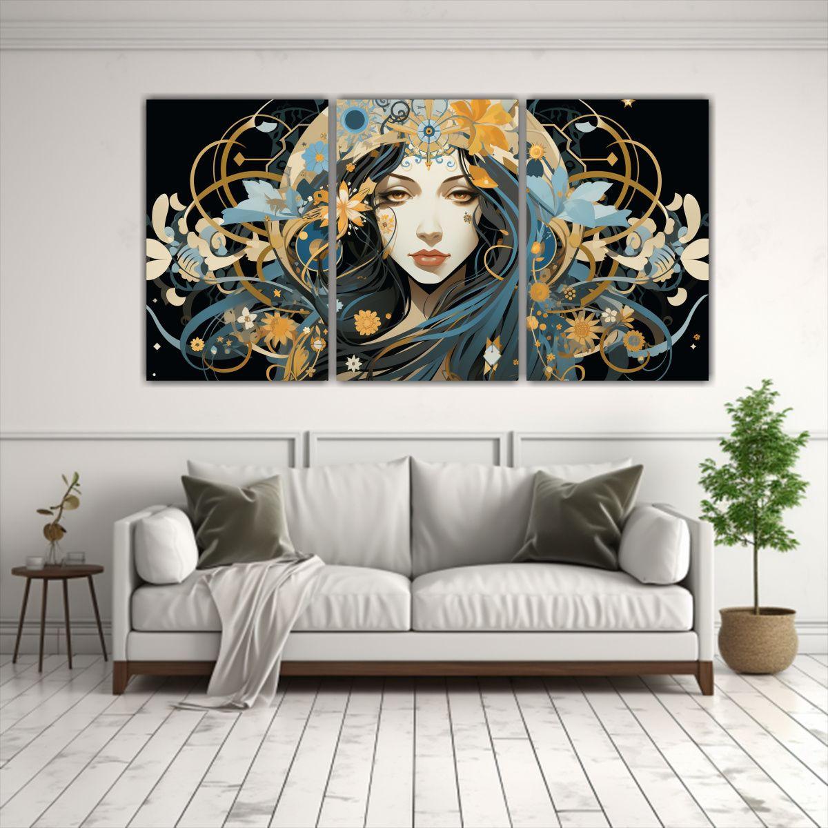 Cuadro Impreso Diseño Virgo Arte Urbano Elegante 150x75 Cm-2