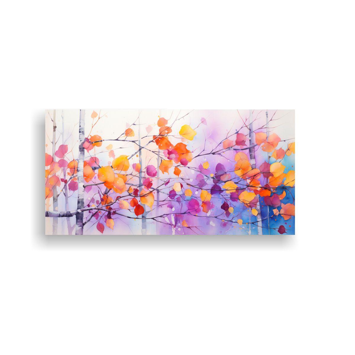 Pintura Abstracta De árbol De Aspen En Colores 40x20cm-0
