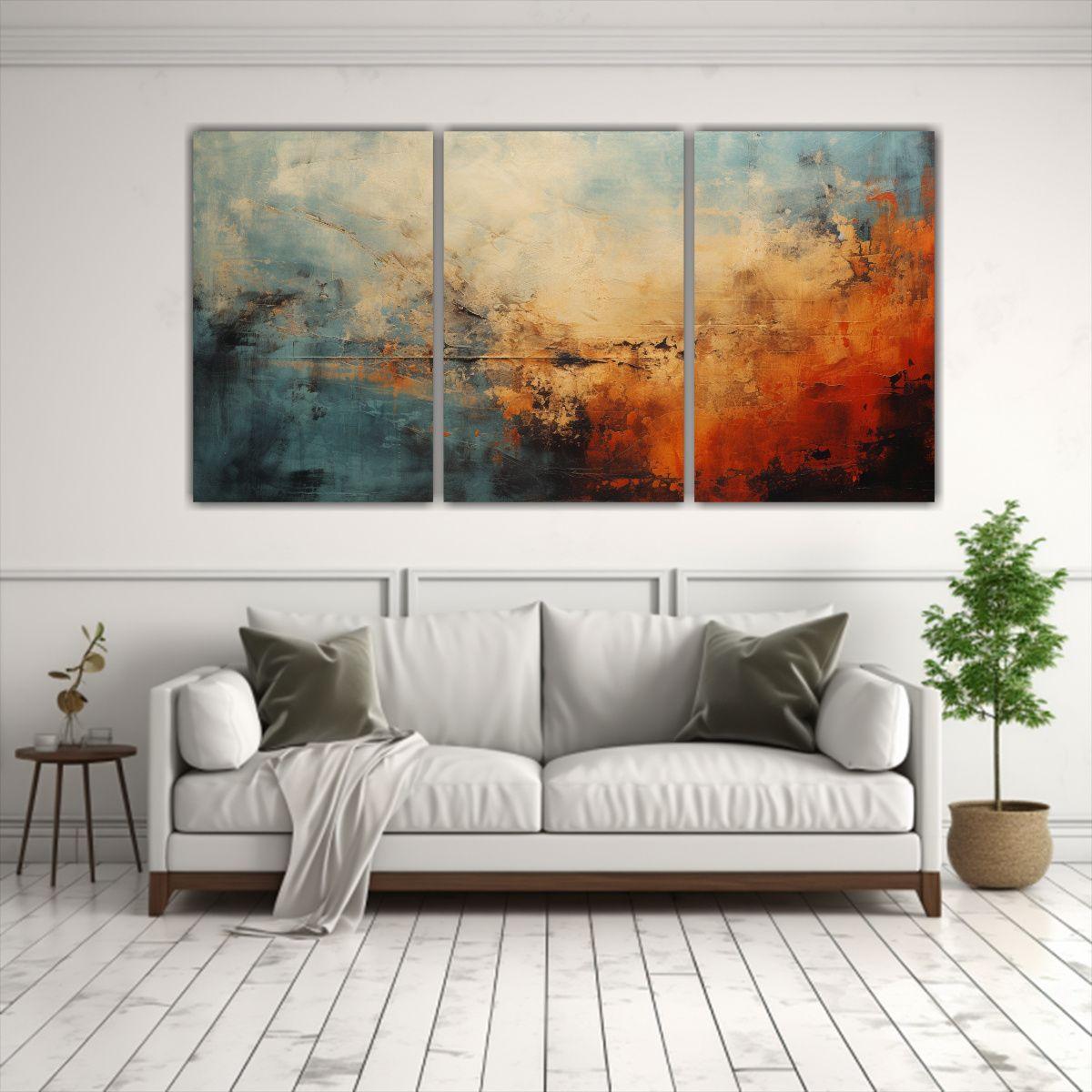 Pinturas Abstractas Grunge Con Textura En óleo 120x60 Cm-2