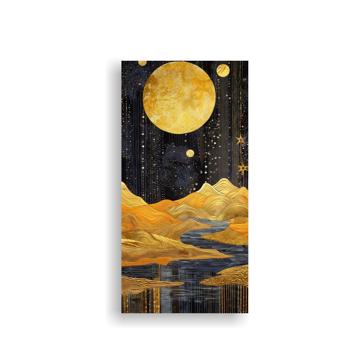 Pintura Montañas Luna Bastidor Tela 20x40cm-0
