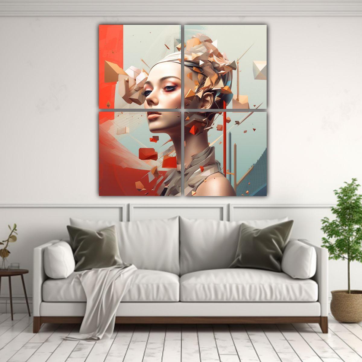Cuadro Decorativo Moderno De Belleza Natural En 4 60x60 Cm-2
