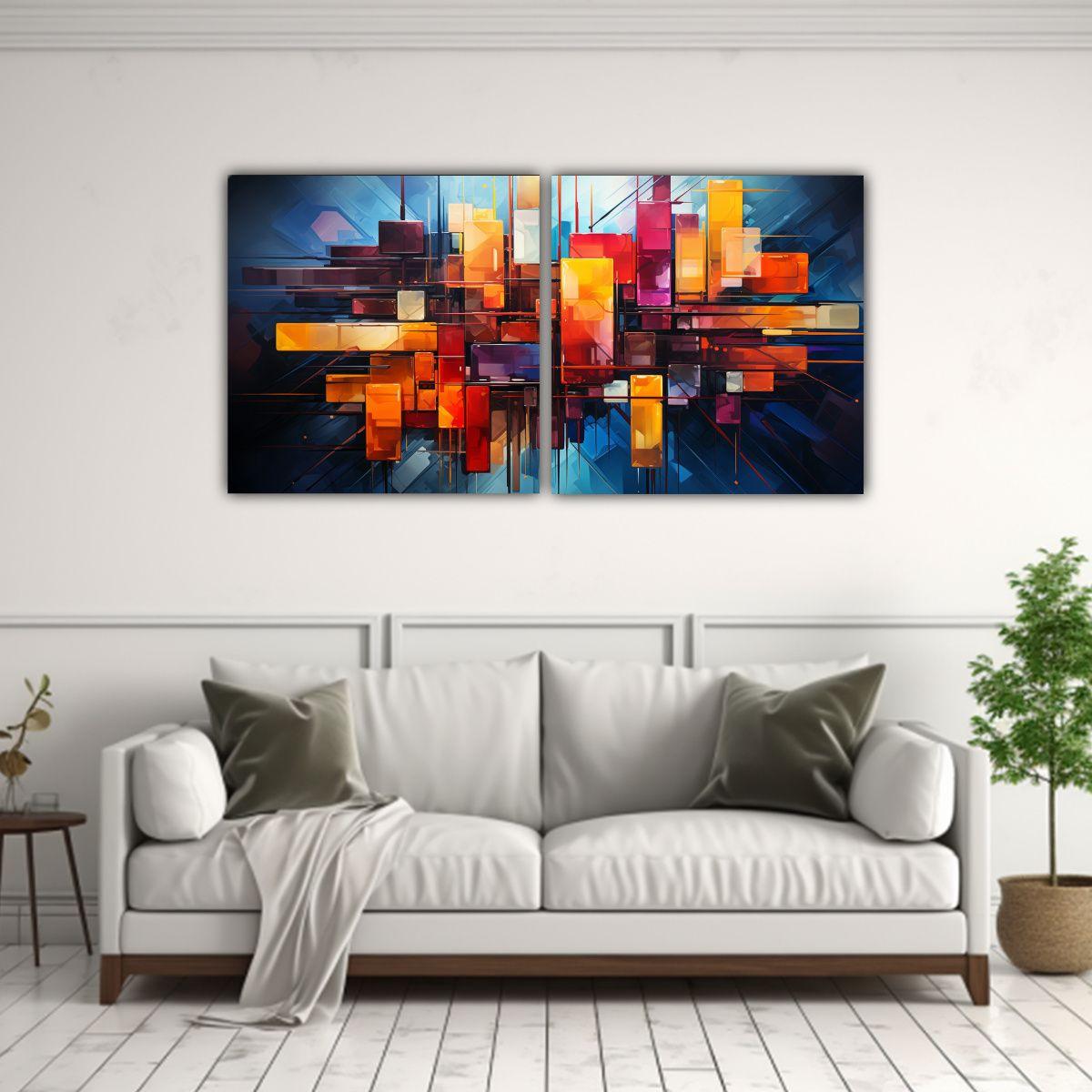 Dos Lienzos De Tela Calidos Regalo, Pintura 120x60 Cm-2