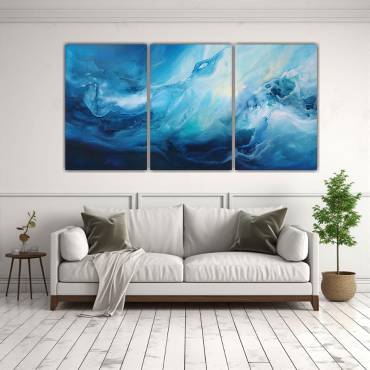 Tríptico Abstracción Bonito Pinturas 180x90 Cm-2