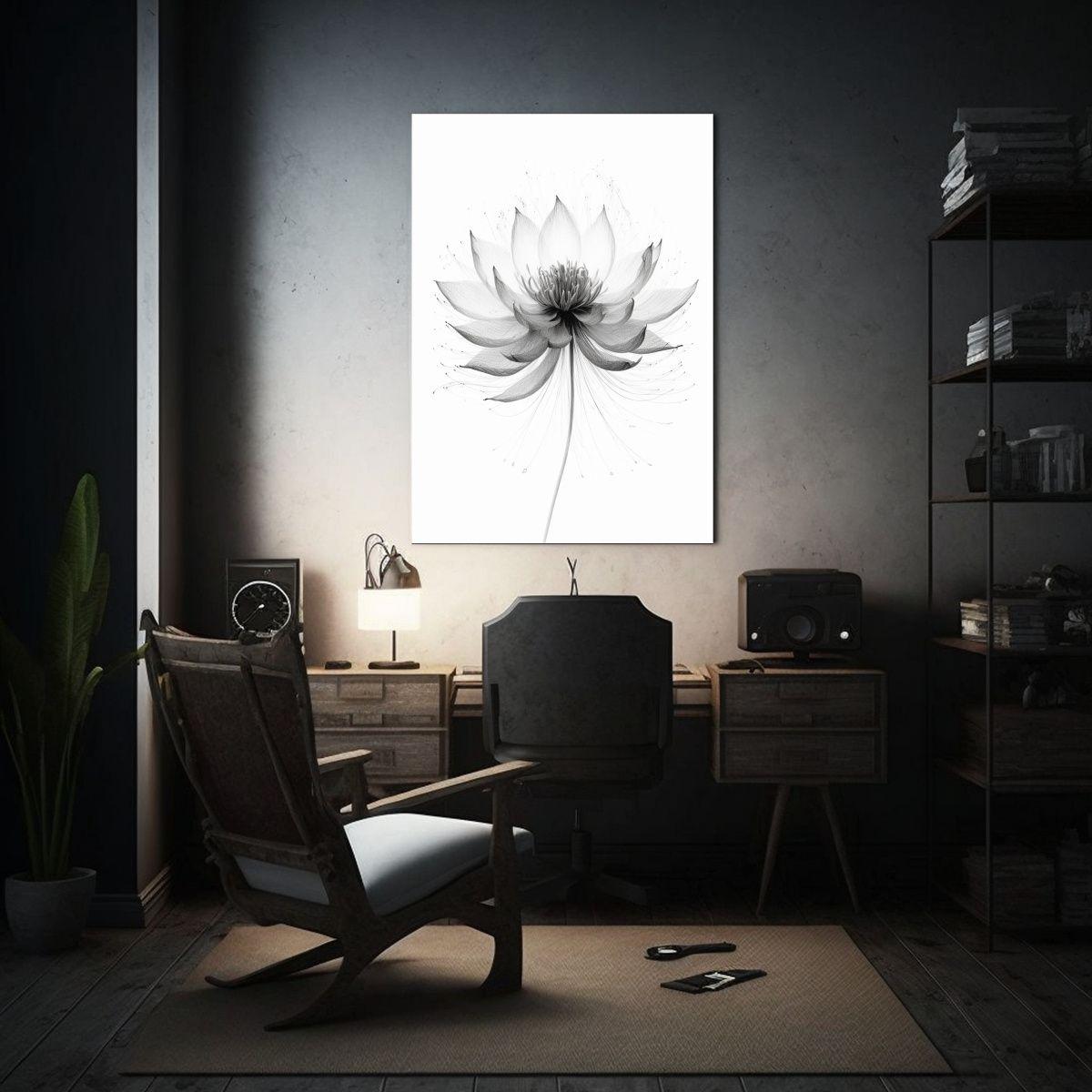 Pintura Decorativa En Bastidor: Loto Abstracto 30x45cm-2