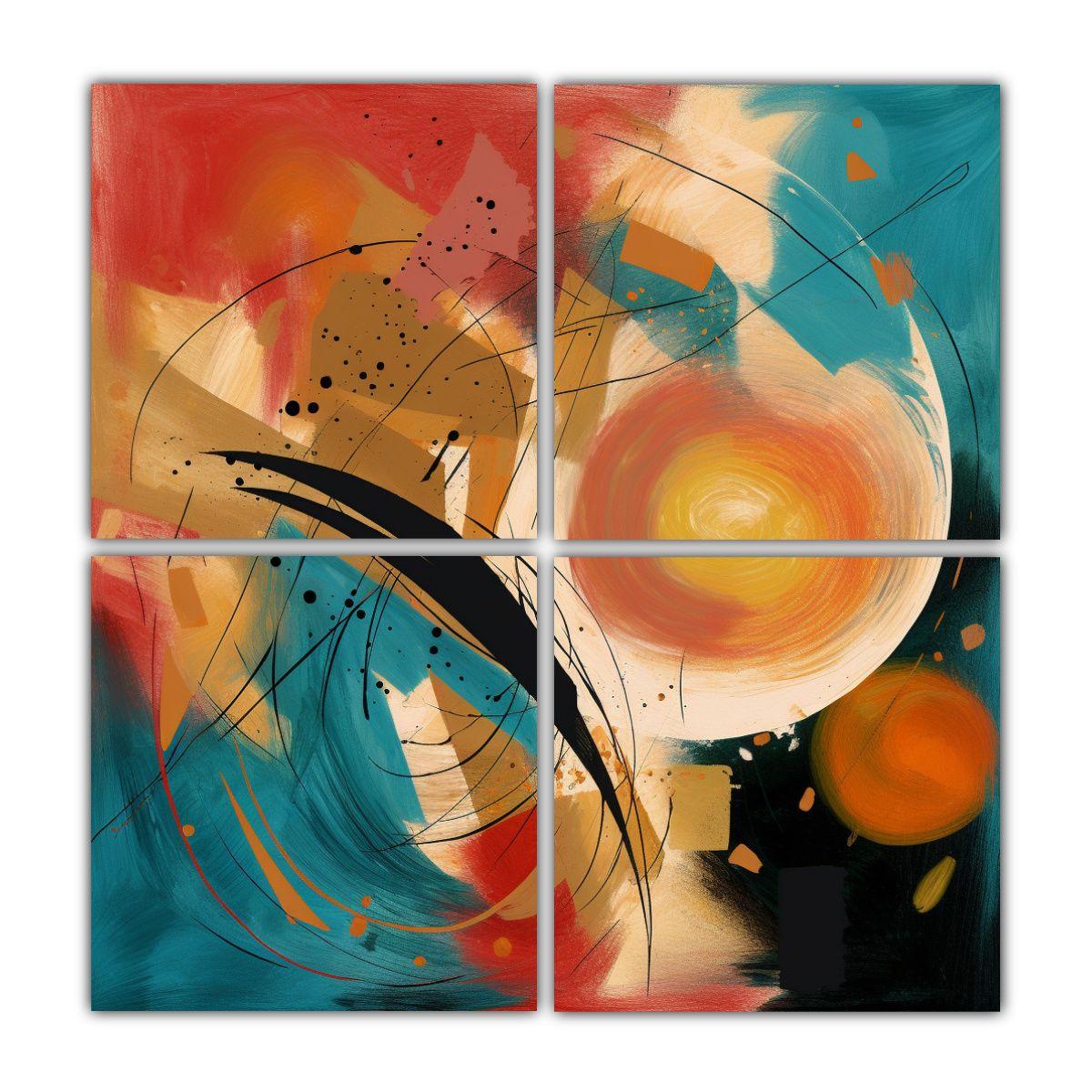 Cuadro Abstracto Para Decoración De Cocina 100x100 Cm-0