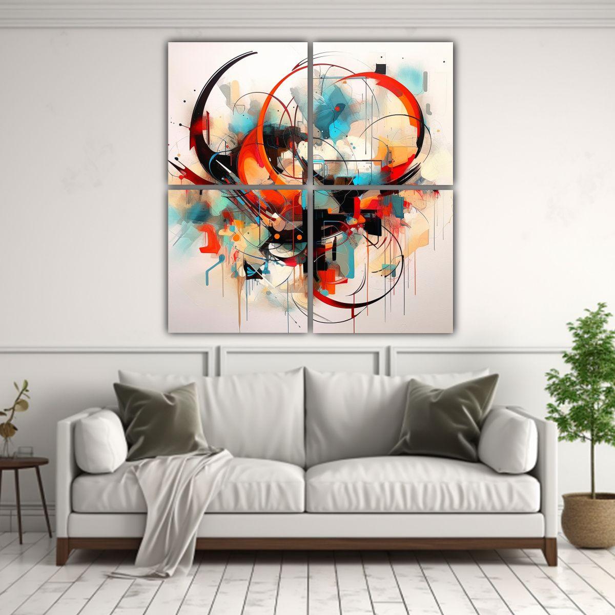 Cuadro Decorativo Estilo Arte Callejero Abstracto 60x60 Cm-2