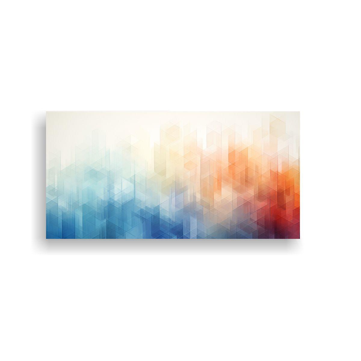 Cuadro Abstracto Geométrico De Líneas Finas En 100x50cm-0
