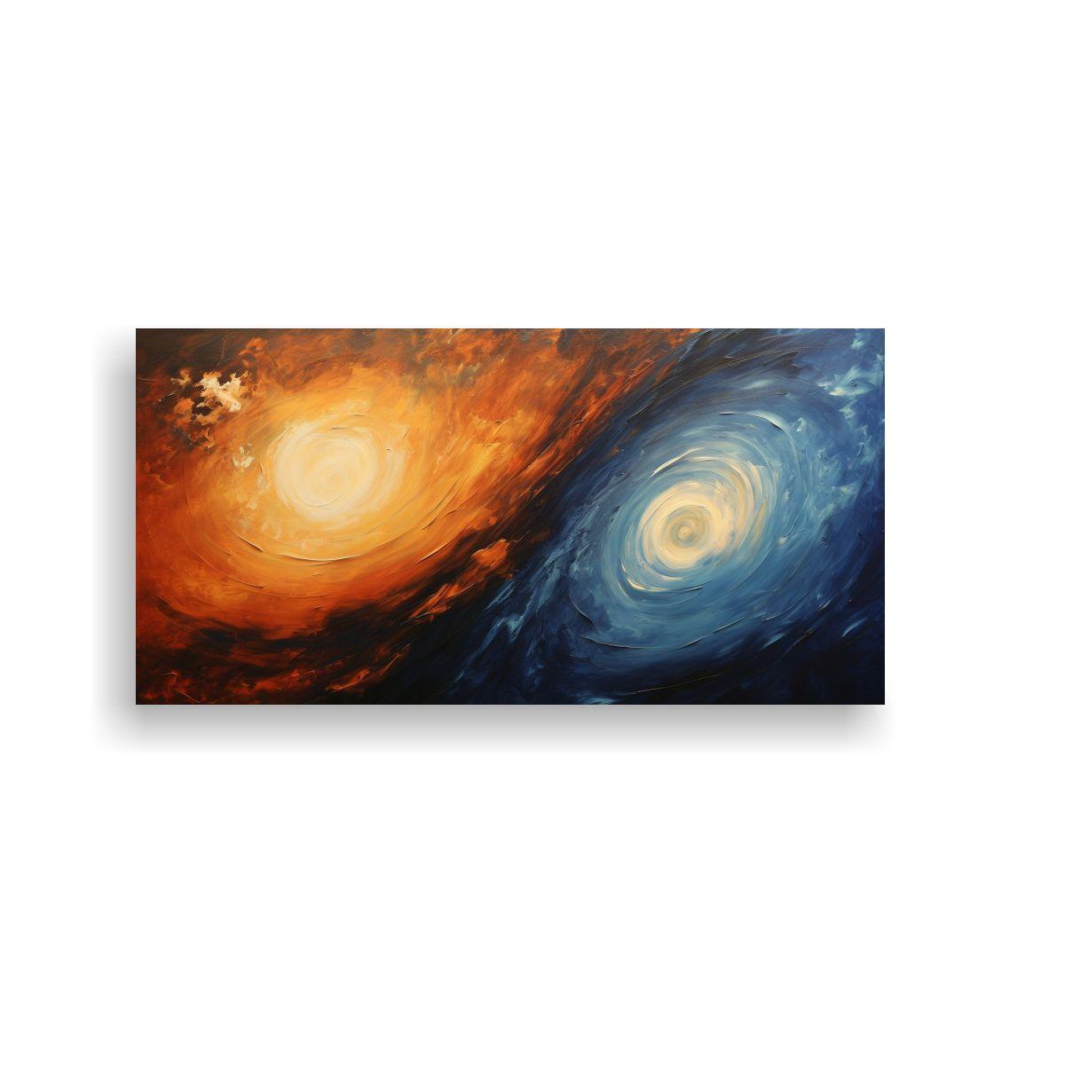 Arte De Pared Diseño Obra Maestra Espiral Azul Y 100x50cm-0