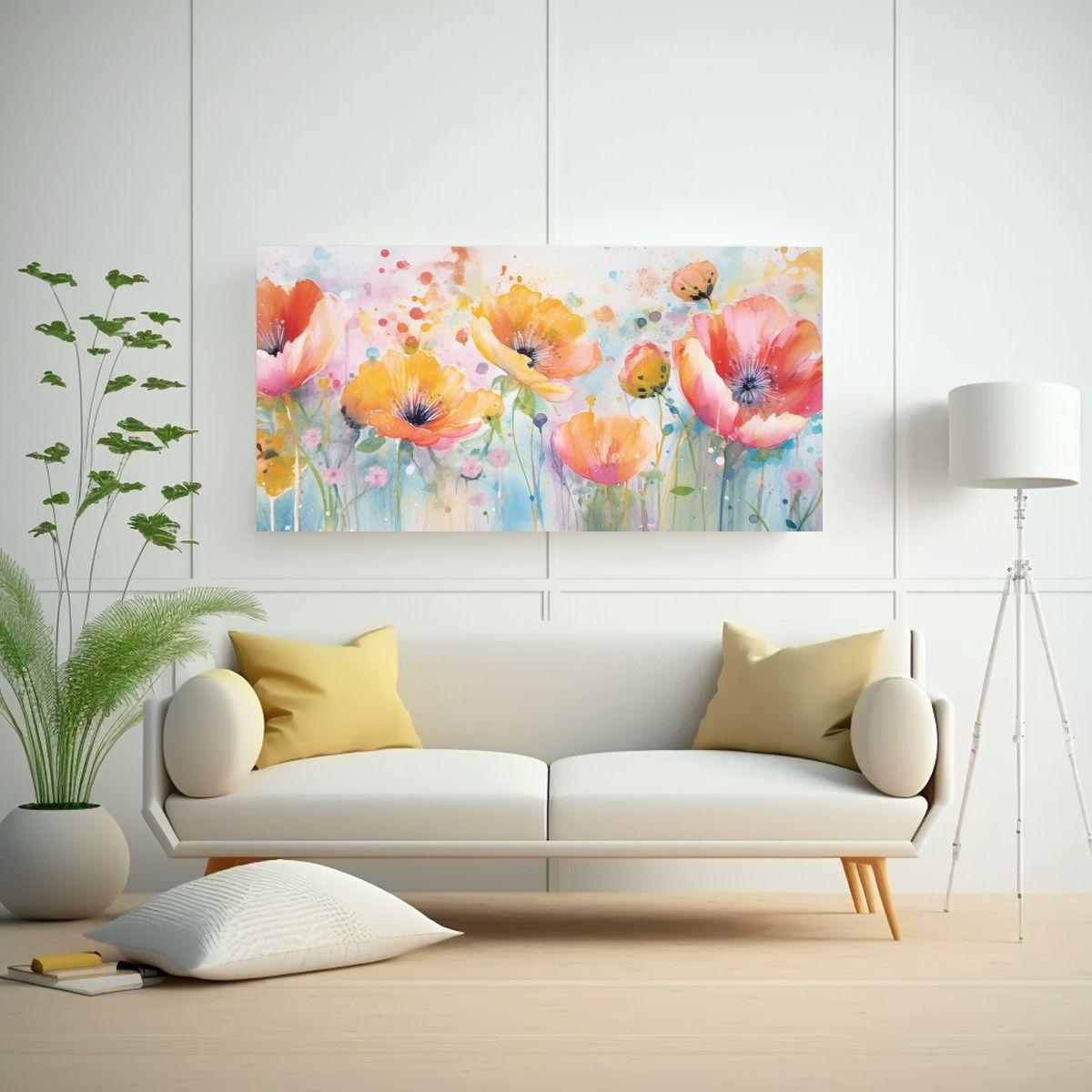 Pinturas Decorativas De Flores En Estilo Pastel 40x20cm-2