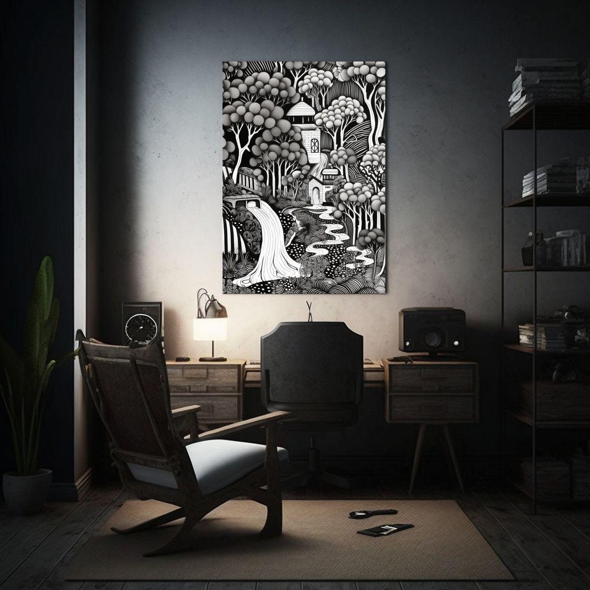 Pinturas Decorativas De Movimiento Rectangular G Con Líneas 20x30cm-2