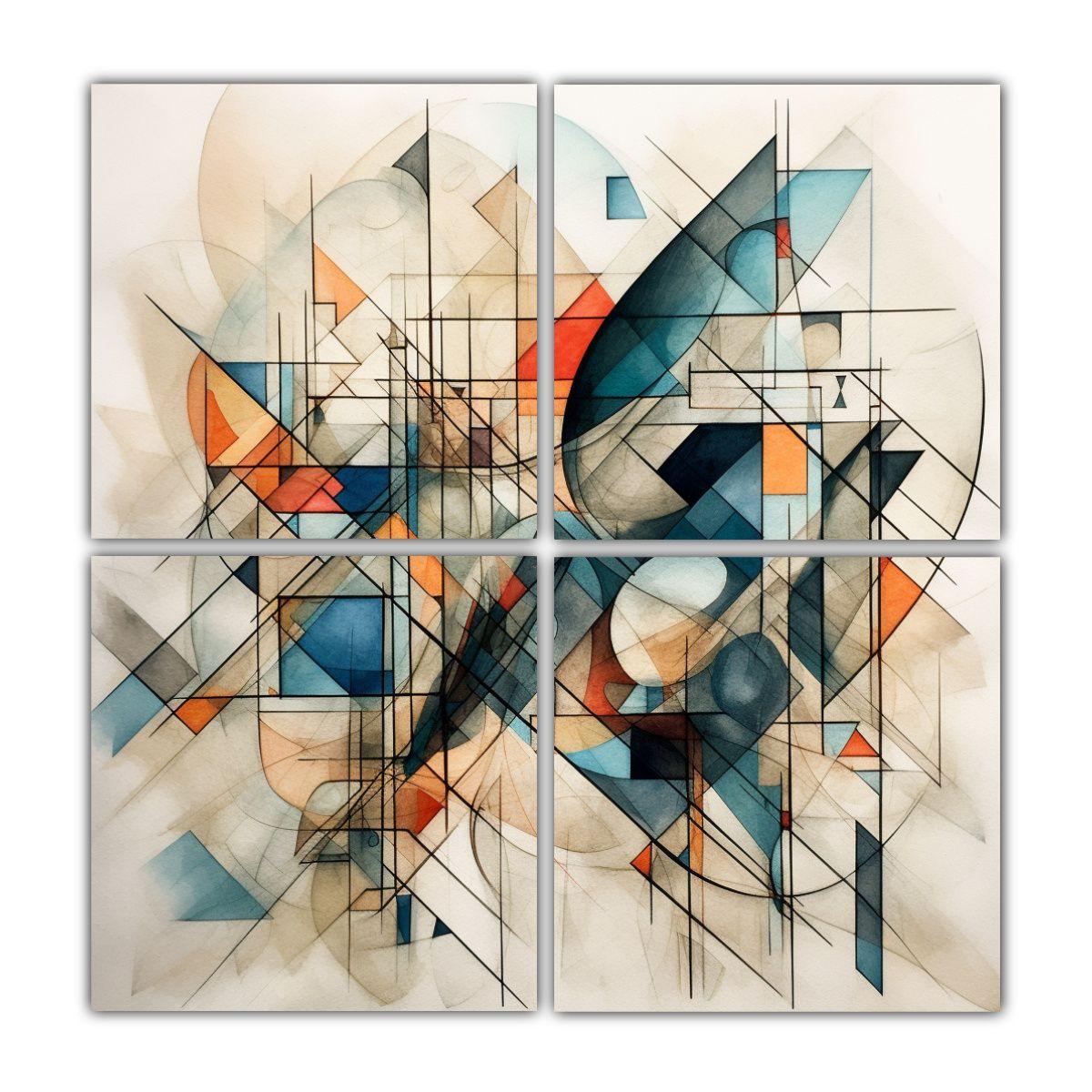 Cuadro Patron Intenso Con Formas Geometricas 160x160 Cm-0