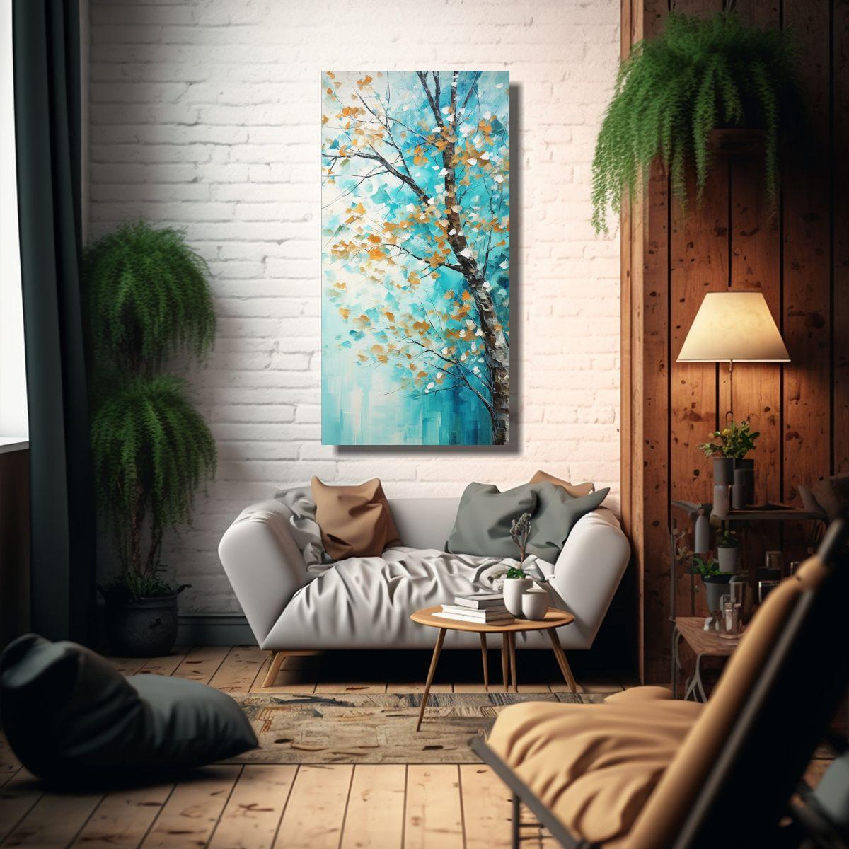 Pintura Acuarela árboles Arce Visión Imagen 80x160cm-2