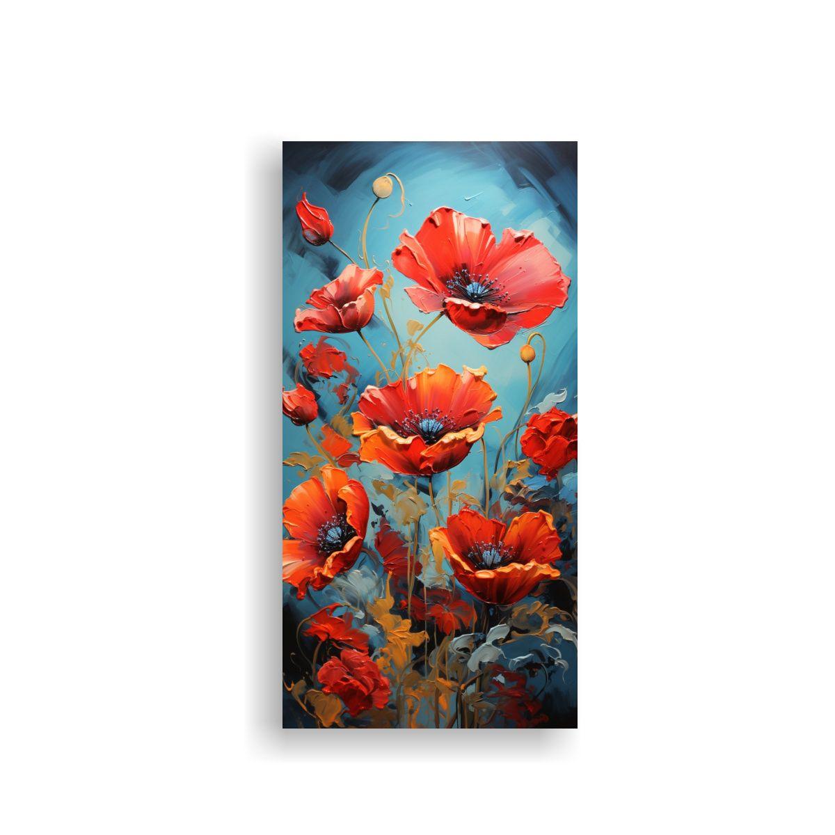 Cuadro Espectacular De Amapolas En Colores 80x160cm-0