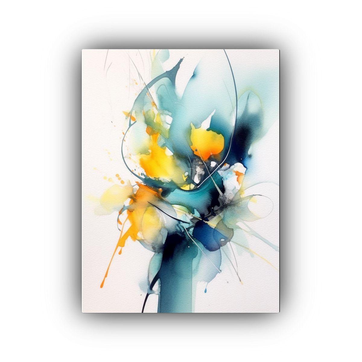 Pintura Abstracta Composición Colores Espacio 30x45 Cm-0