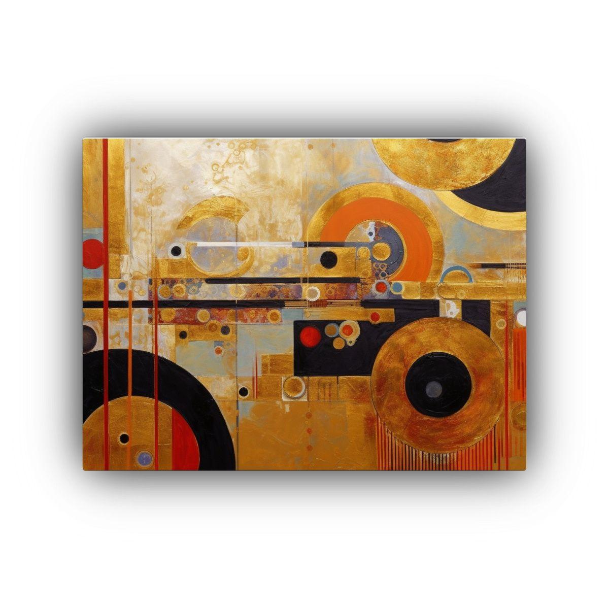 Cuadro Venta: Esquema De Trazos Audaces Con Lámina De Oro P 90x60cm-0
