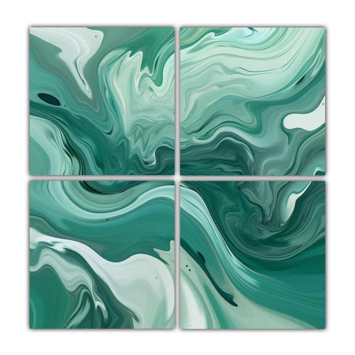 Cuatro Lienzos De Tela Con Esquema De Colores 160x160 Cm-0