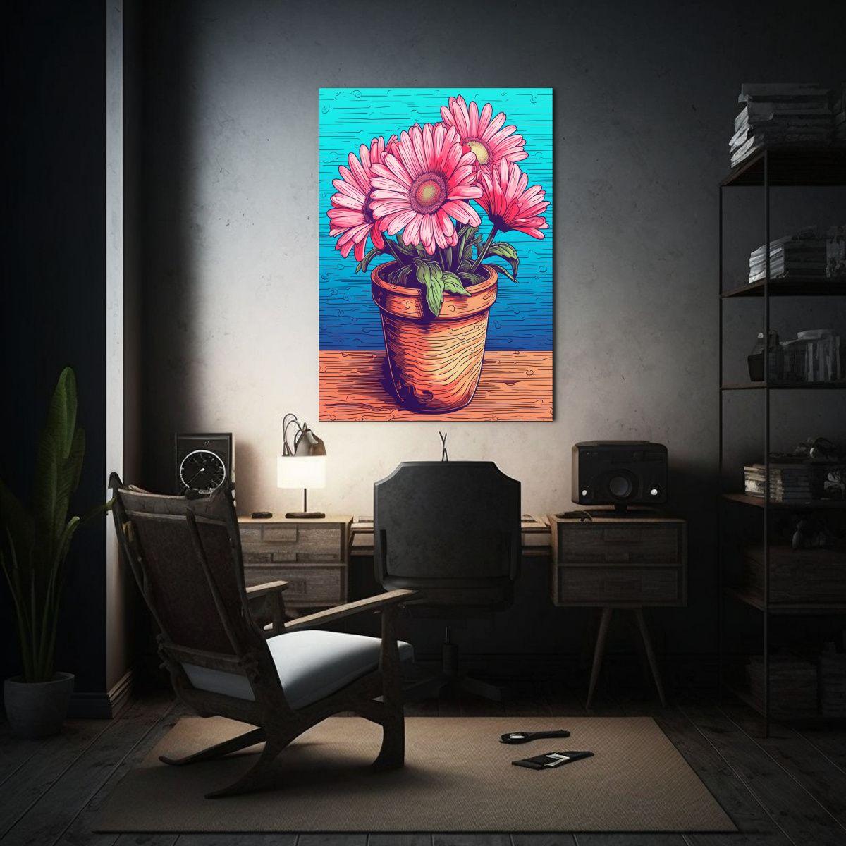 1 Pieza Diseño Hogar Deco Cuadro De Una Maceta 80x120cm-2