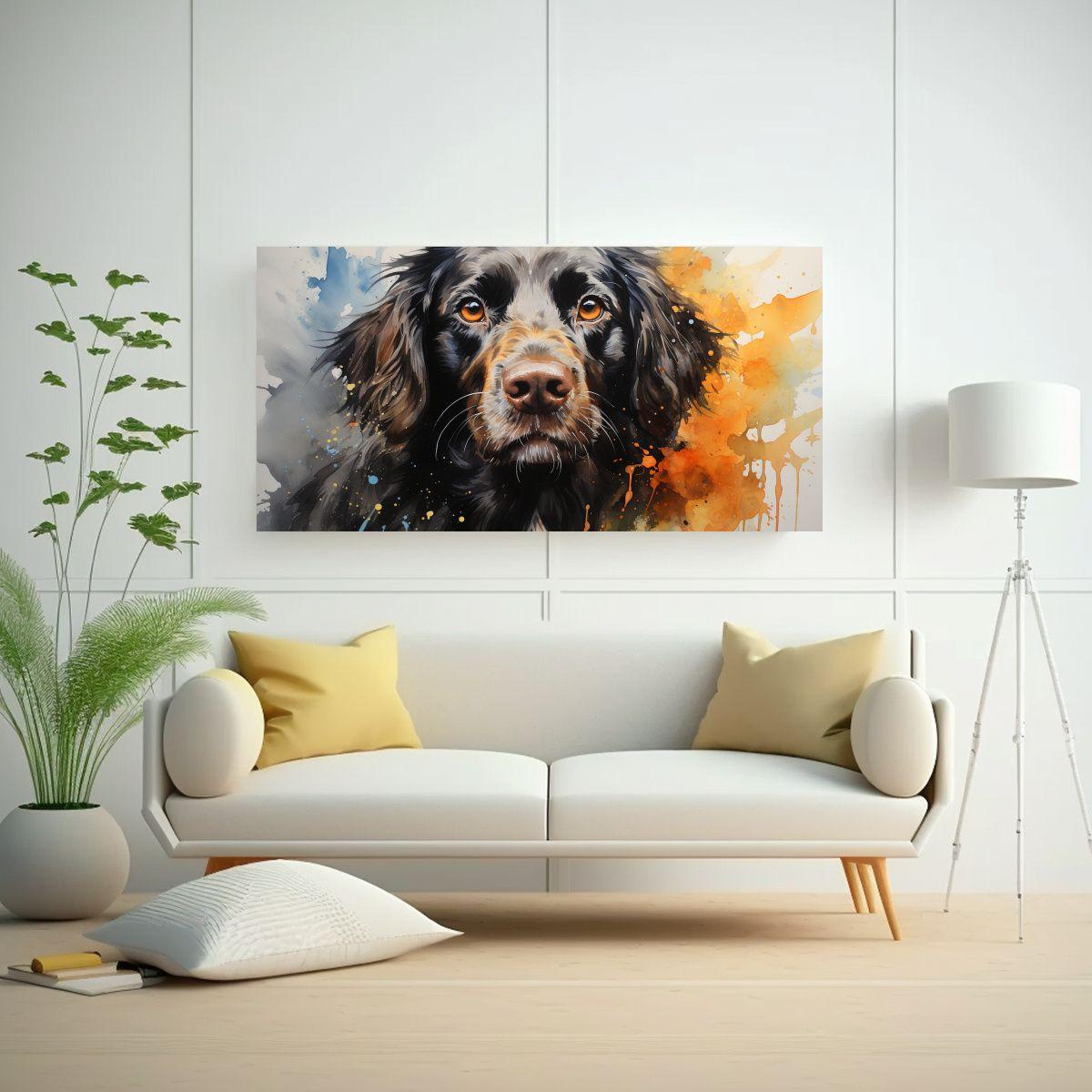 Cuadro Decorativo De Spaniel En Acuarelas 40x20cm-2