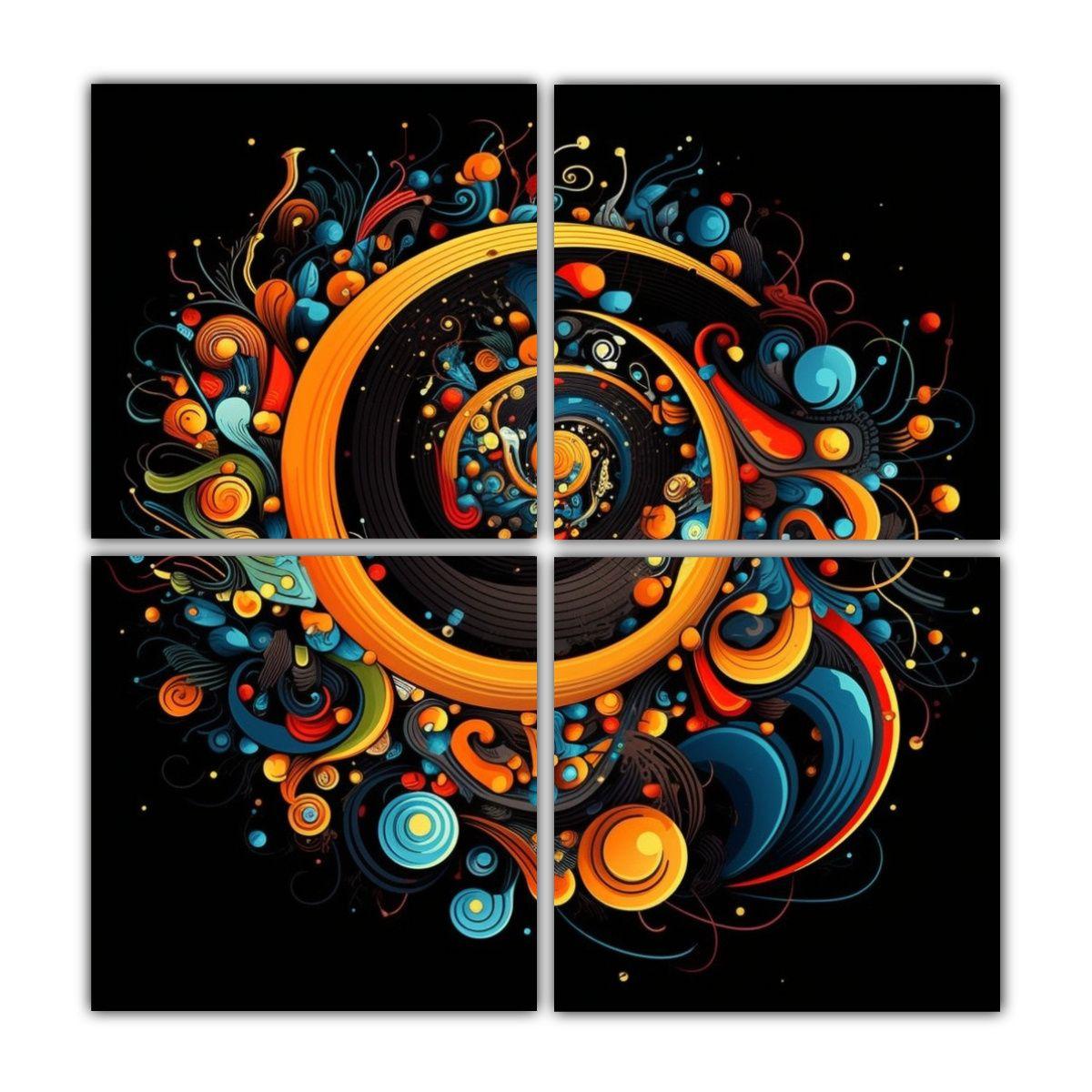 Cuadros Composición Diseño Estilo Big Bang 40x40 Cm-0