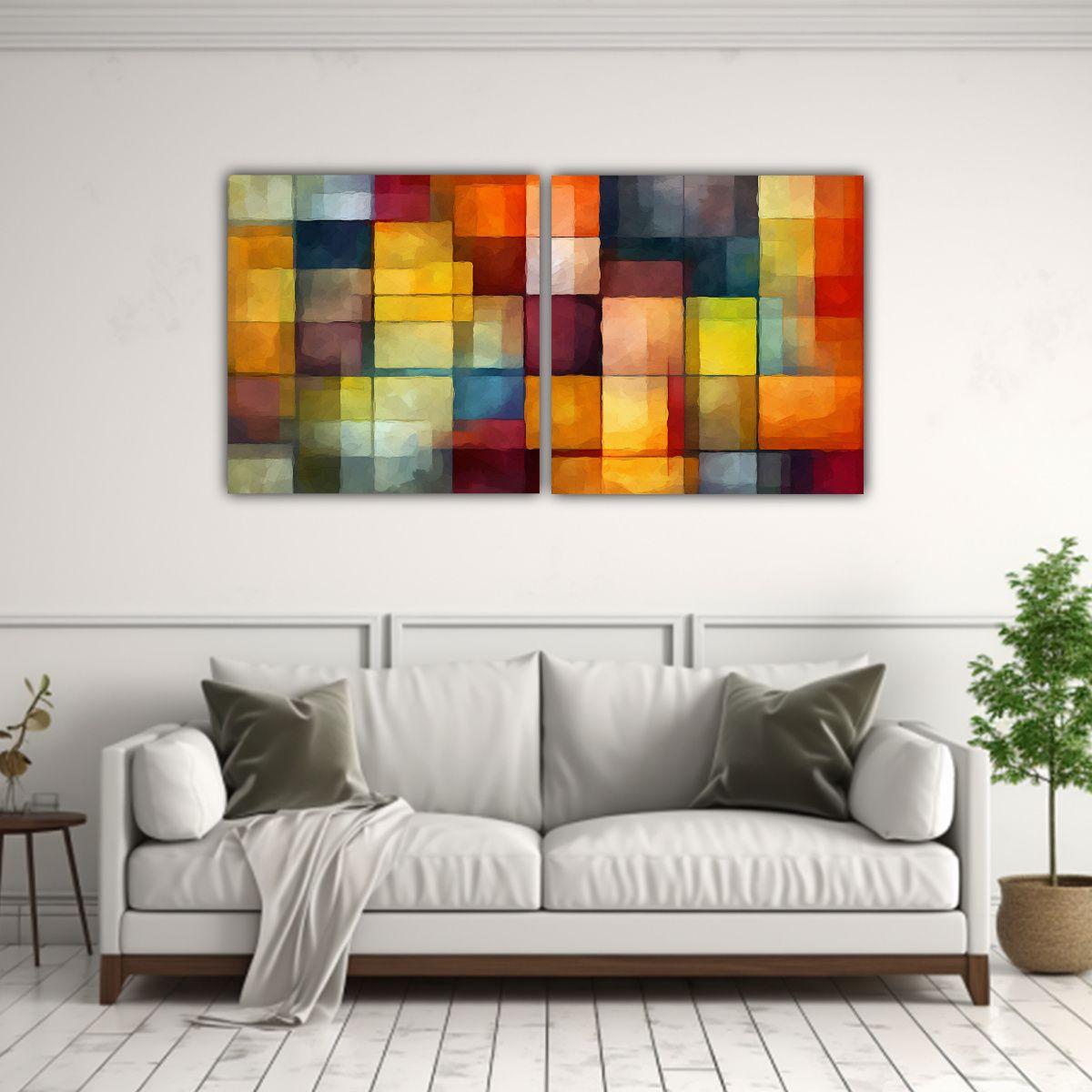 Pinturas Decorativas Abstractas Cuadros Alegría 40x20 Cm-2