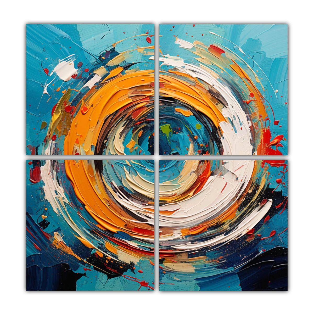 Lienzos Cuadrado Armonía Cromática Abstracta 180x180 Cm-0