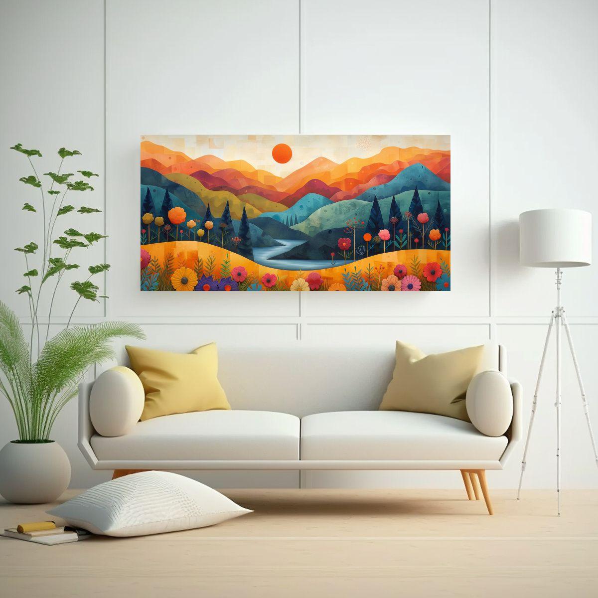 Cuadro Moderno De Paisaje Natural Fantástico 100x50cm-2