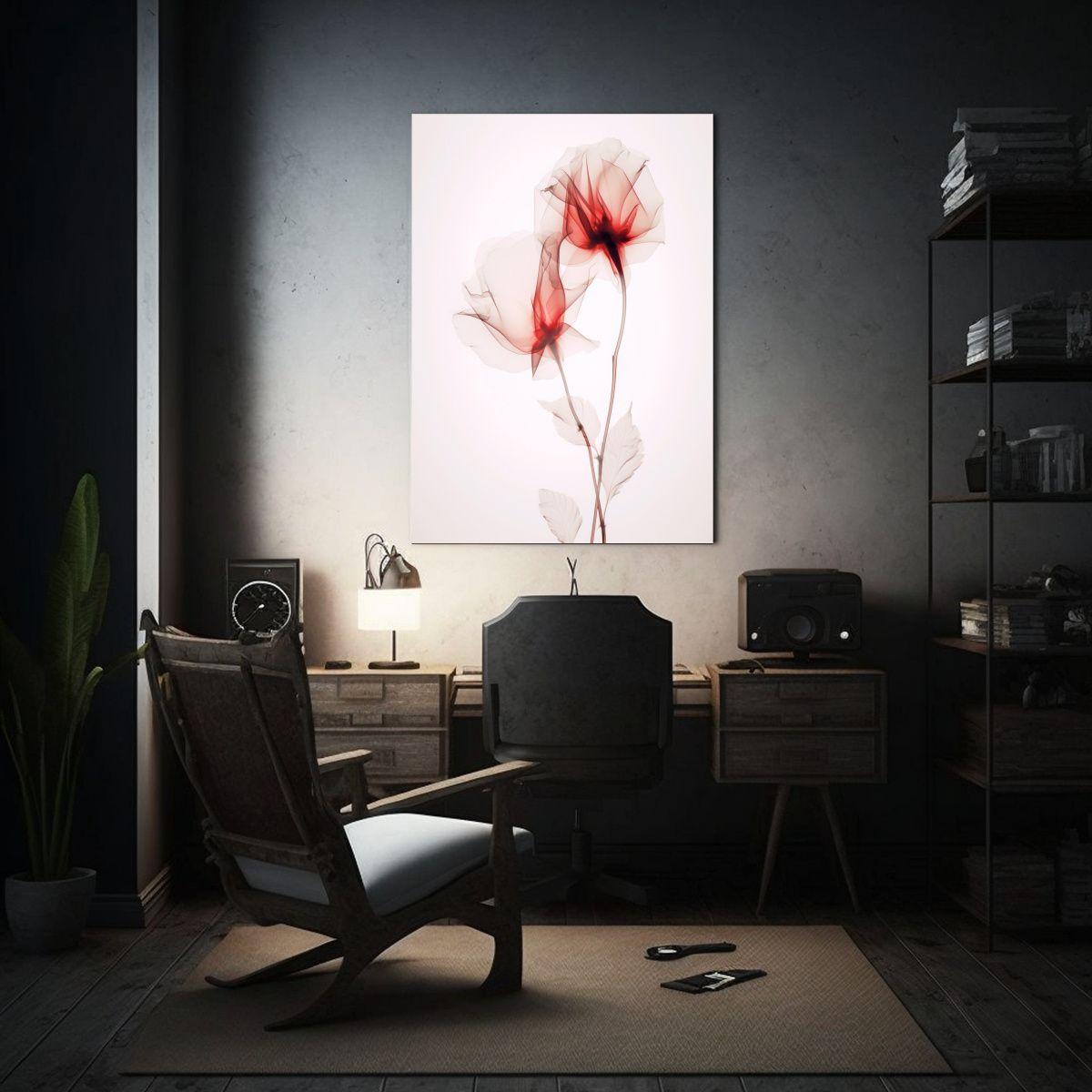 Pintura Decorativa De Rosa Semitransparente 40x50cm-2