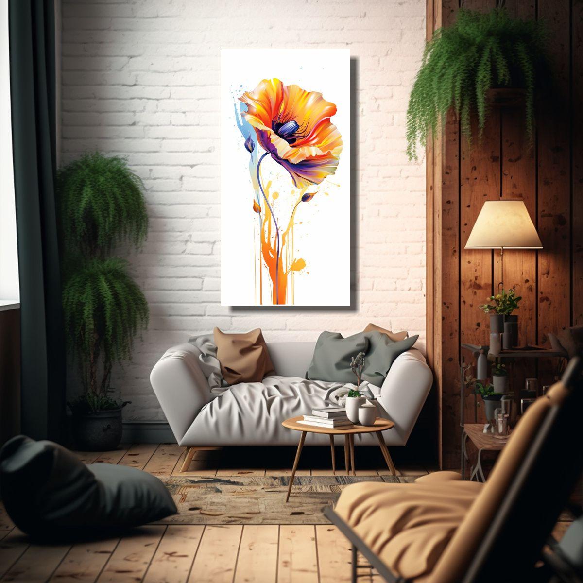 Cuadro Decorativo Elegante Lienzo Xeo Del Poppy 70x140cm-2