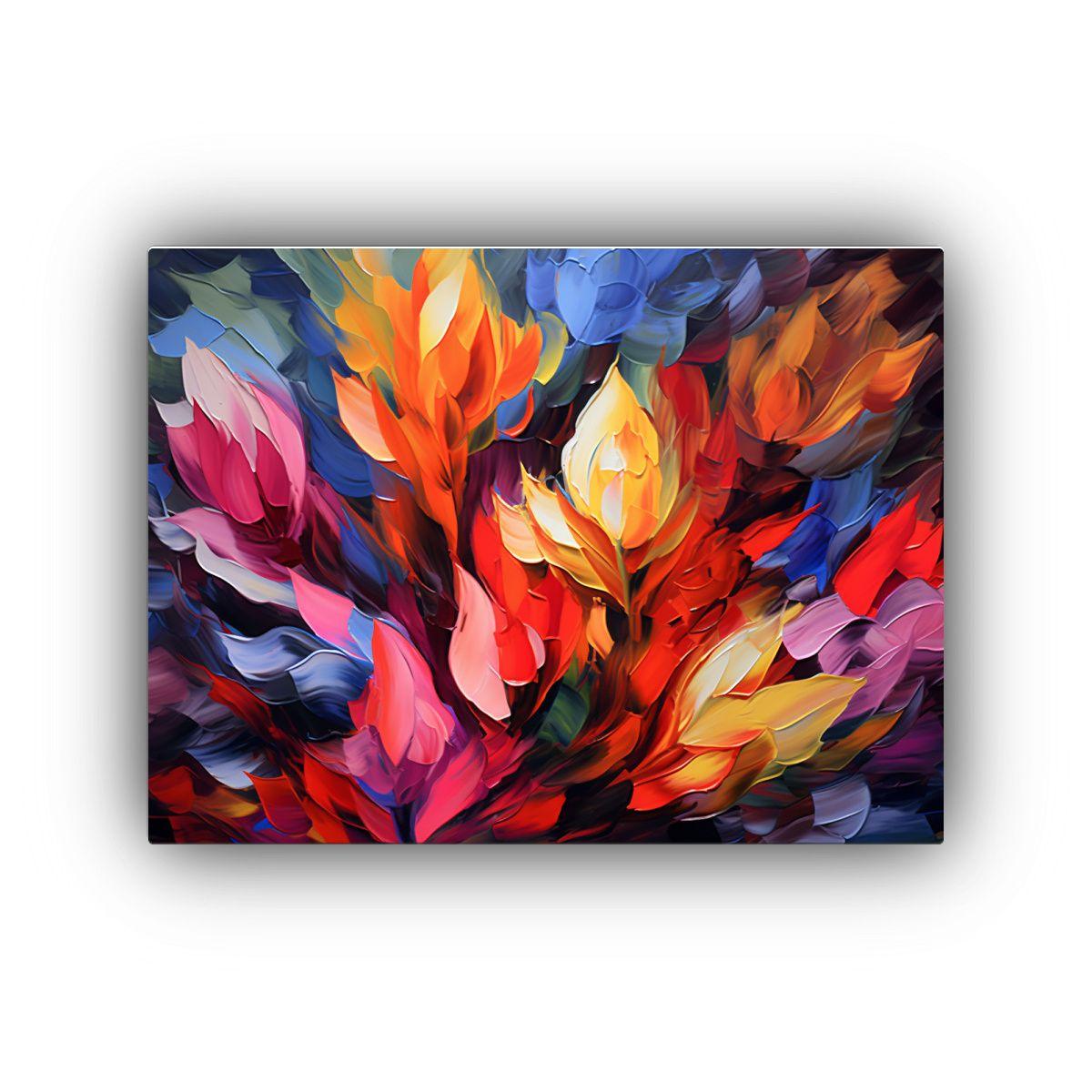 Cuadro Floral Abstracto Para Decoración De Pascua O Nochebu 90x60cm-0