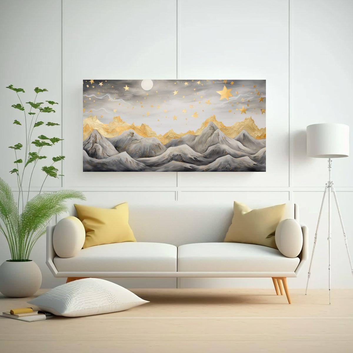 Paisaje De Montaña Con Estilo Elegante Para 140x70cm-2