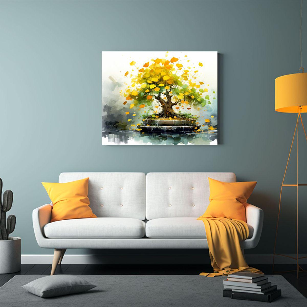 Pintura Abstracta En Colores Blancos Con Temática De árbol 120x80cm-2