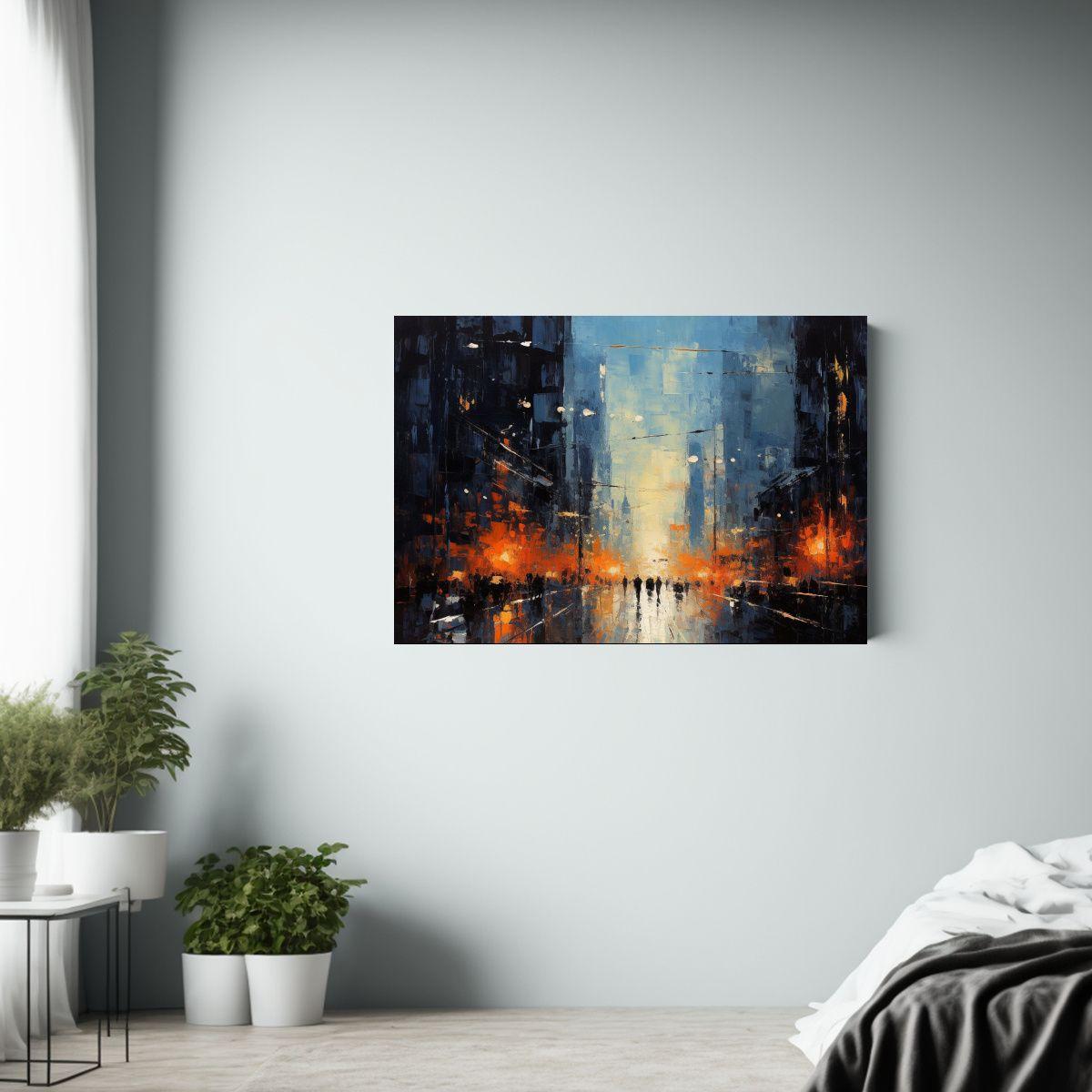 Cuadro Cuadro Abstracta De Ciudad En Movimiento 75x50cm-2