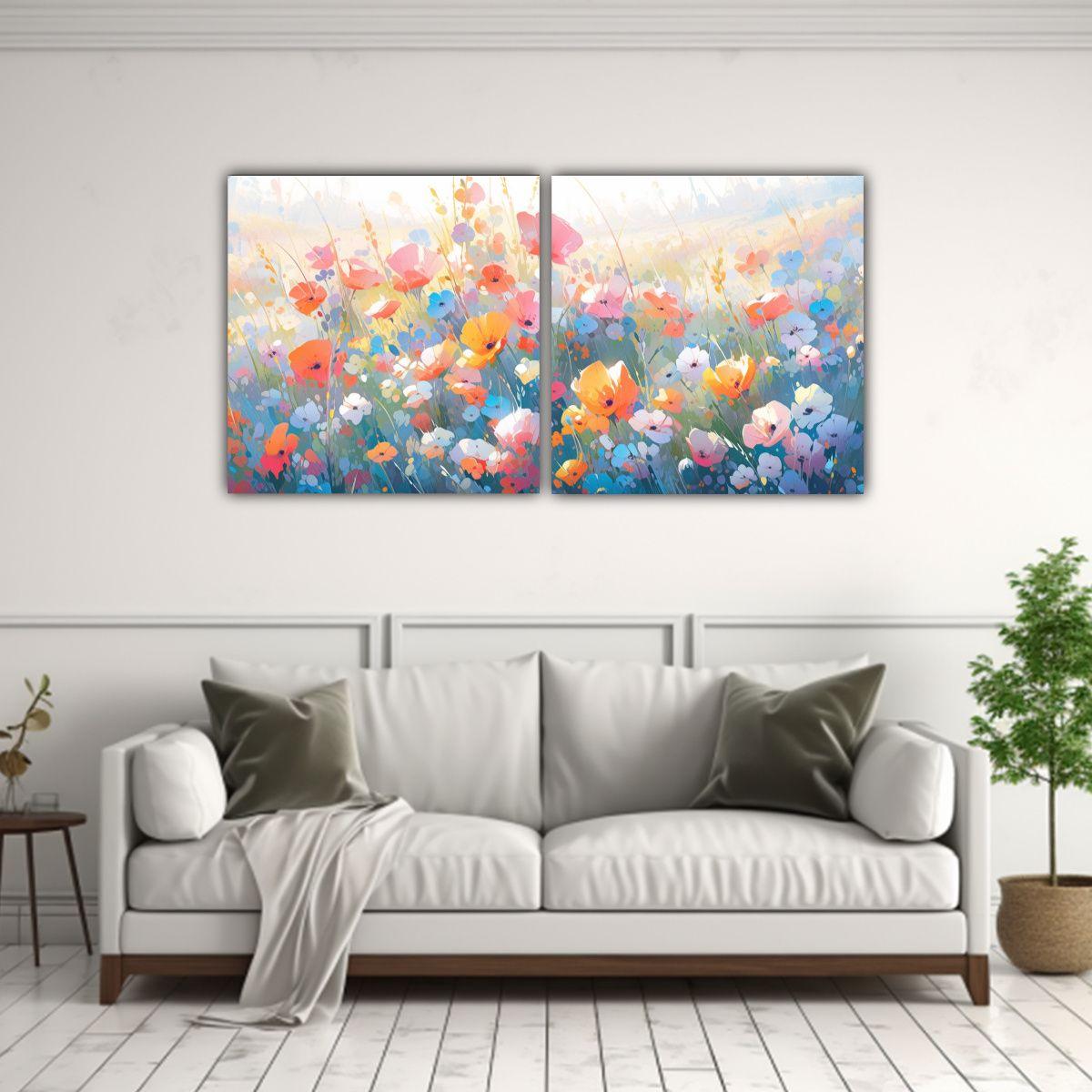 Dos Telas En Bastidor Composicion Luminosa 120x60 Cm-2
