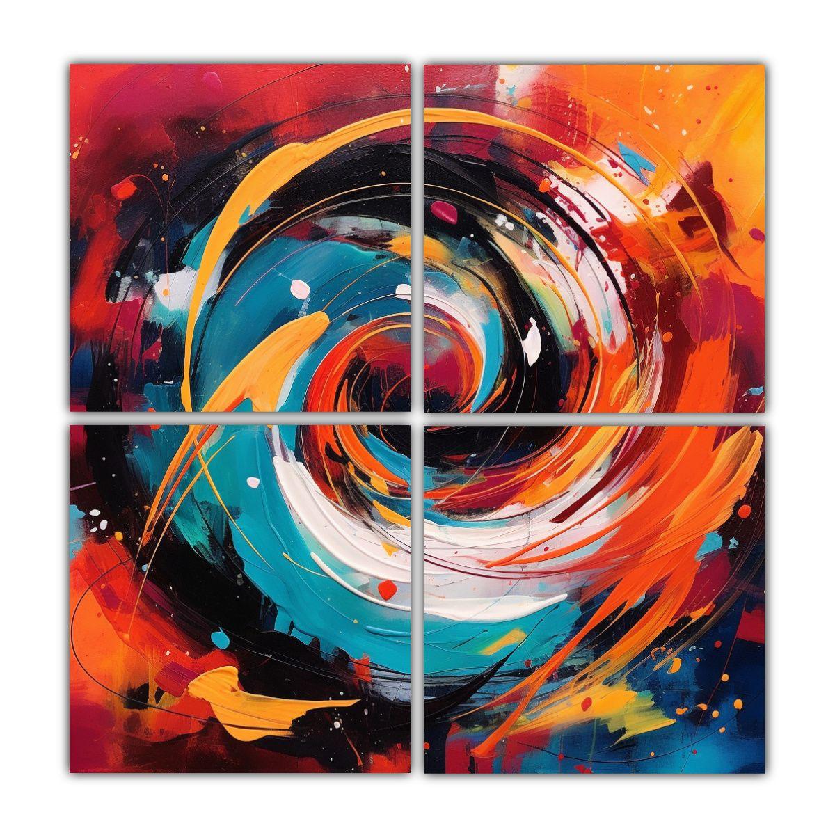 Pinturas Decorativas Acuarela Cocina Con Colores 100x100 Cm-0