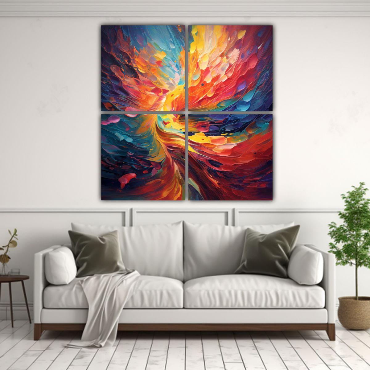 Pinturas Abstractas Coloridas Con Sensibilidad 200x200 Cm-2