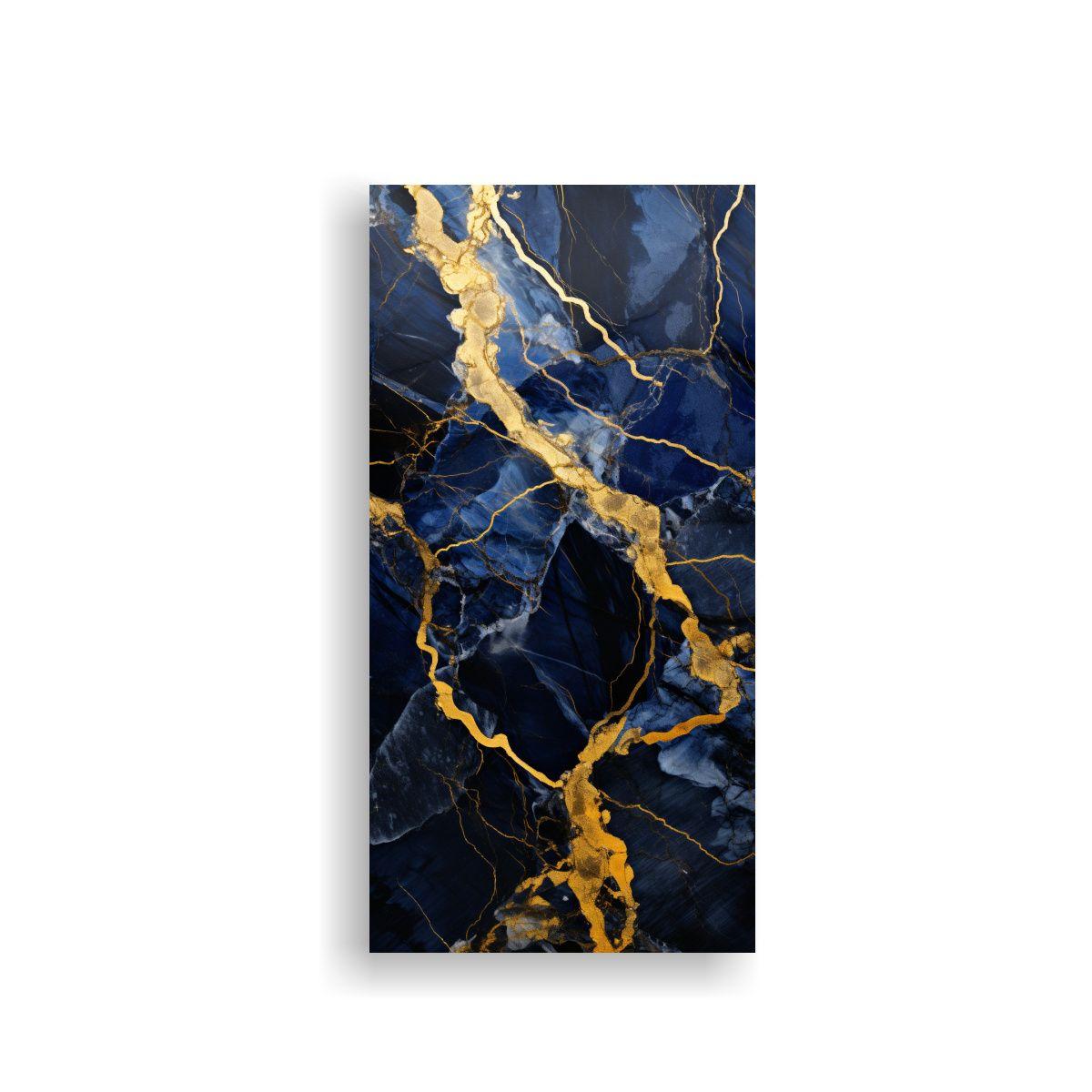 Decoración De Lienzo En Patrón De Mármol Azul 50x100cm-0
