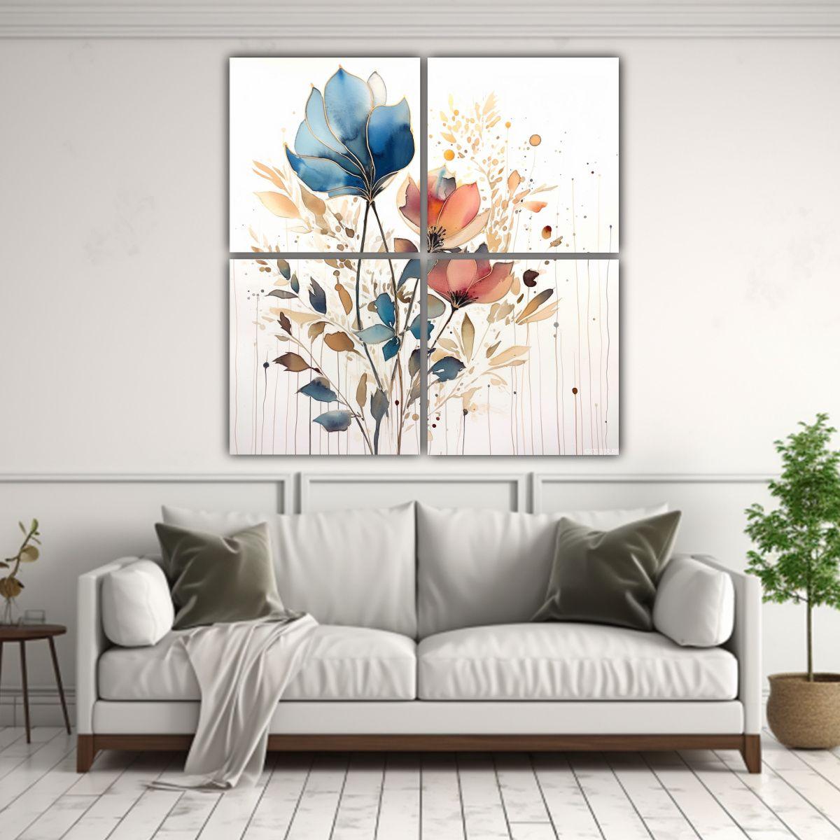 Pinturas Decorativas De Arte Visual Botánico 80x80 Cm-2