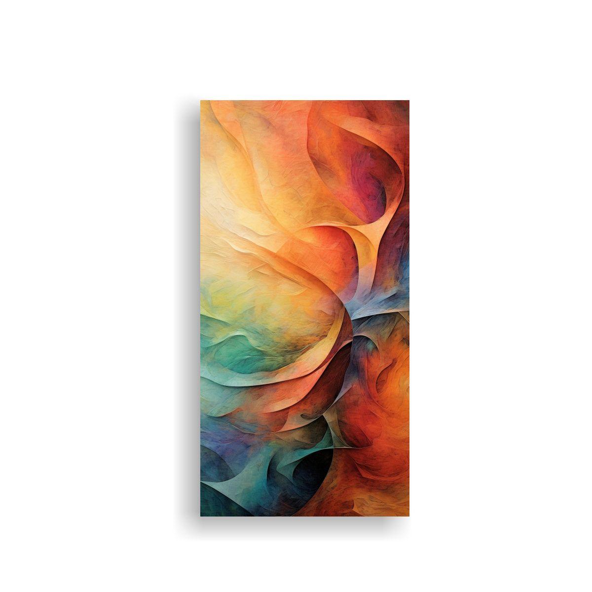 Pintura Mural Abstracta Multicolor Intensa Arte 60x120cm-0