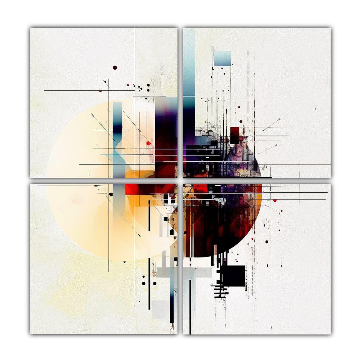 Cuadro Abstracto De Diseño Moderno En Bastidor 200x200 Cm-0