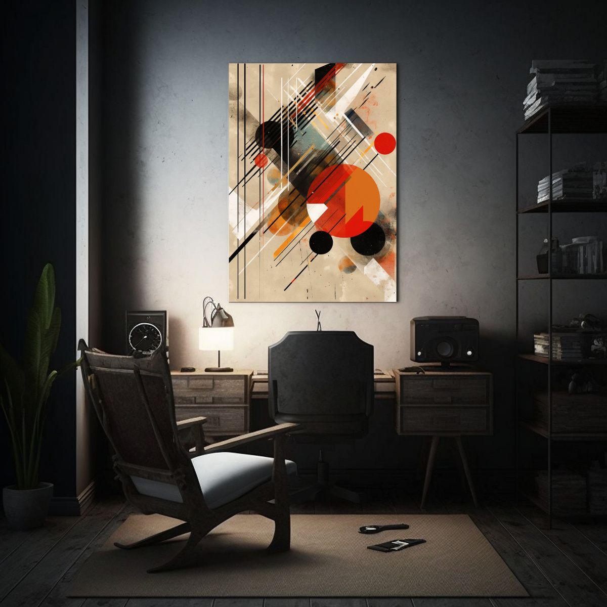 Cuadro Decorativo Lienzo Abstracto Con Líneas 80x120cm-2