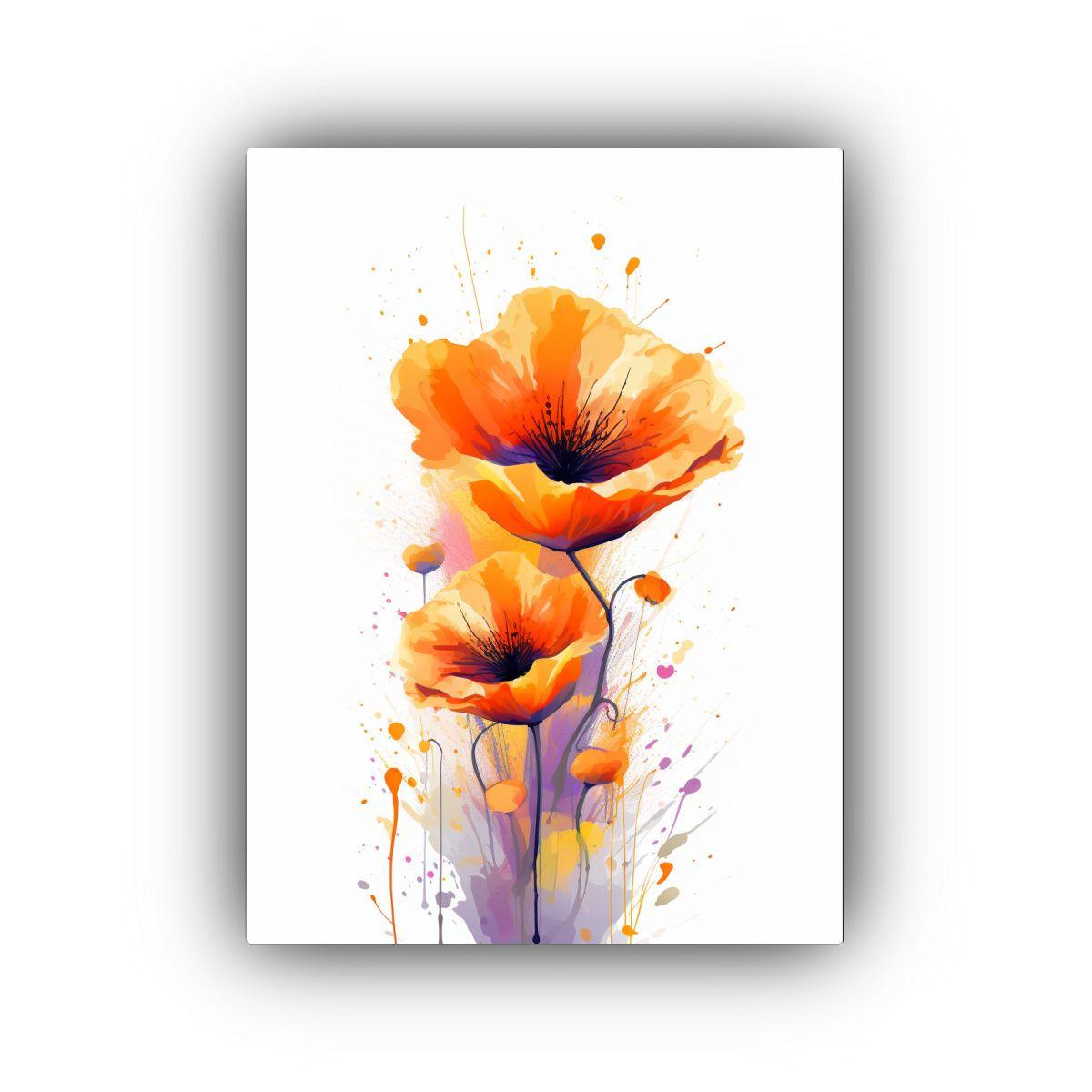 Cuadro Lienzo Elegante Con Imagen De Amapola 50x65cm-0