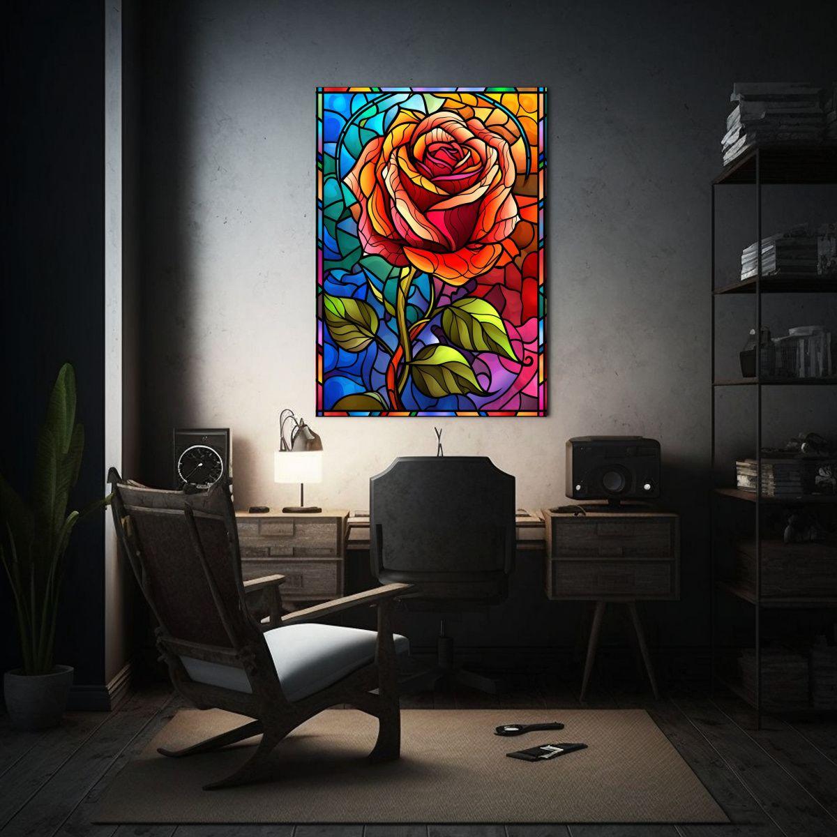 Lienzo Stained Glass Página Forma Unica Con Color 50x65cm-2