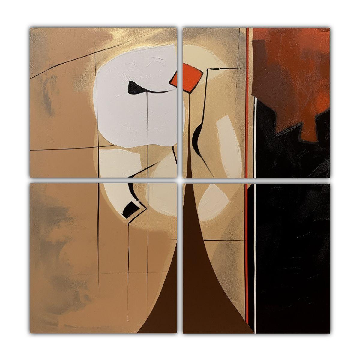 Cuadros Abstractos Minimalistas Combinación De 180x180 Cm-0