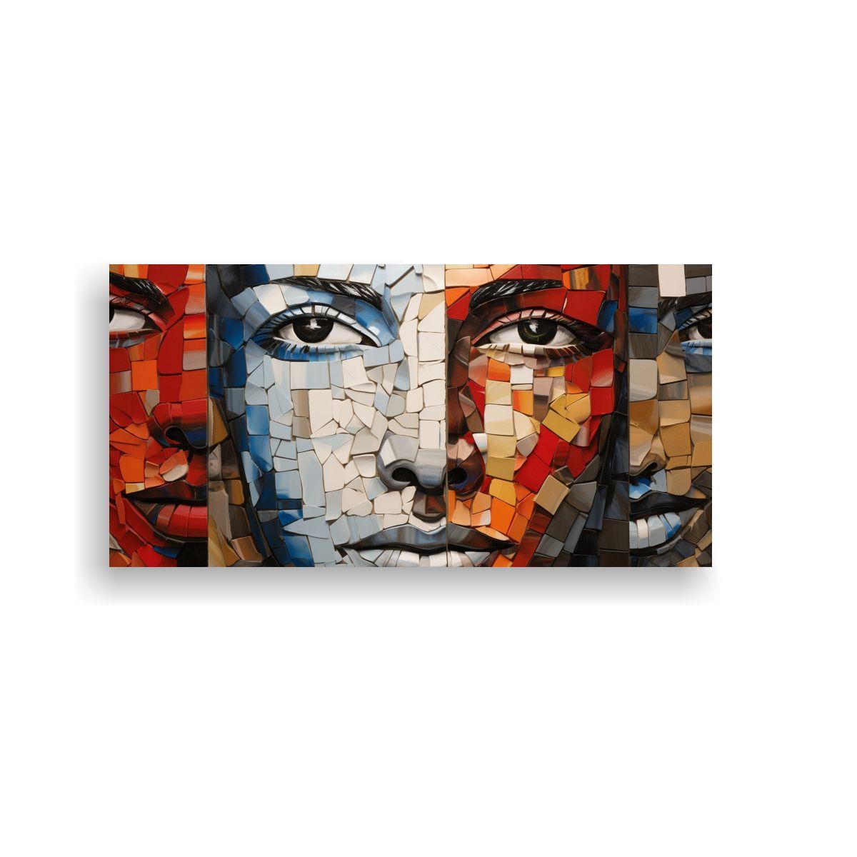 Cuadro Decorativo De Pared: Mosaico Abstracto De 40x20cm-0