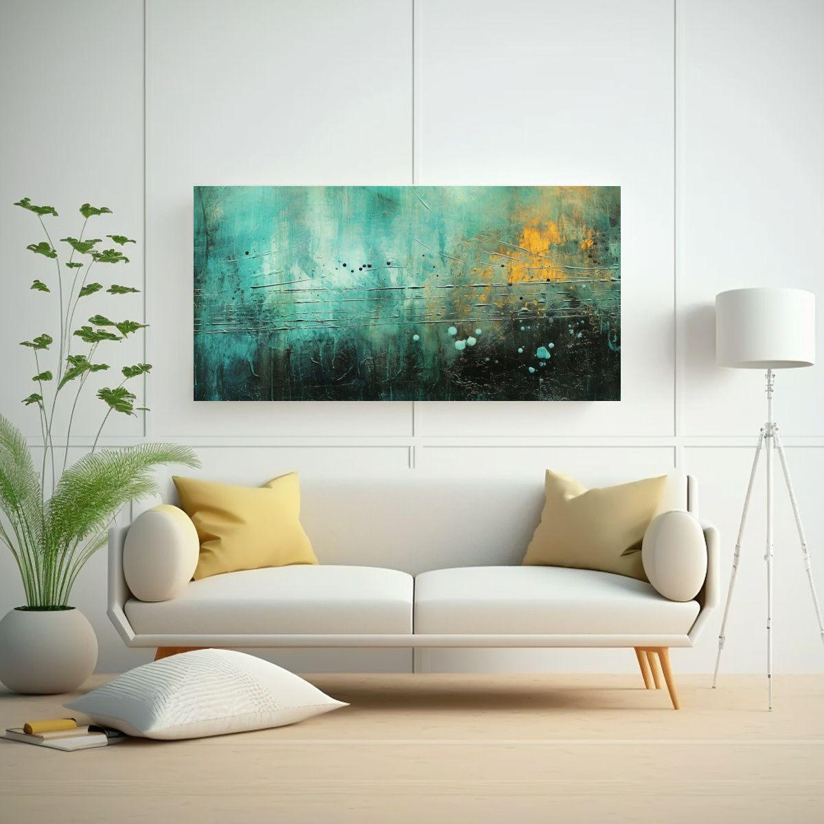 Pinturas Abstractas Con Textura En Tonos Oscuros 80x40cm-2