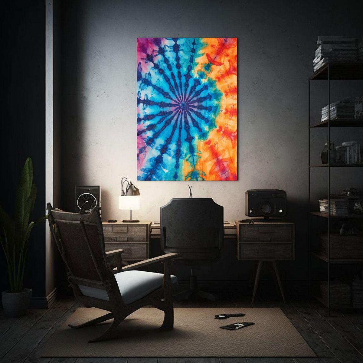 Pintura Decorativa En Lienzo Con Patrón Colorido De Tyedye  30x45cm-2